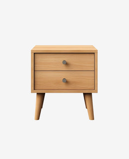 Classic Wooden Nightstand with Dual Storage Drawers