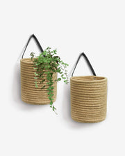 Woven Cotton Rope Storage Basket with Handles