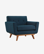 Modern Single Fabric Sofa Chair with Wooden Legs