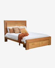 Solid Wood Bed Frame with Classic Vintage Design