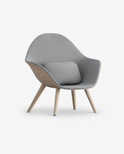 Modern Beige Armchair with Wooden Legs