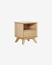 Solid Wood Bedside Cabinet with Two Storage Drawers