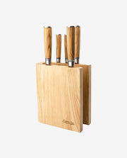 Rustic Wooden Knife Box with Slide-Out Compartments