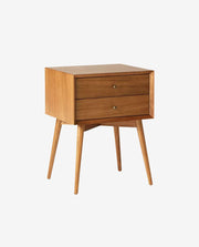 Classic Wooden Nightstand with Dual Storage Drawers