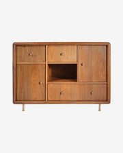 Solid Wood TV Stand with Storage Drawers Design