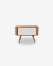 Solid Wood Bedside Cabinet with Two Storage Drawers